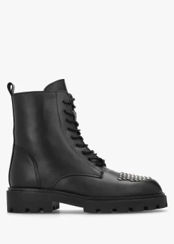 Sale ALPE Abode Black Leather Embellished Ankle Boots