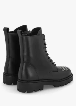 Sale ALPE Abode Black Leather Embellished Ankle Boots