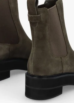 Fashion LAUREN RALPH LAUREN Adrianna Dark Olive Suede Chunky Chelsea Boots