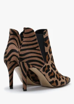 Fashion DANIEL Adril Leopard Calf Hair Ankle Boots