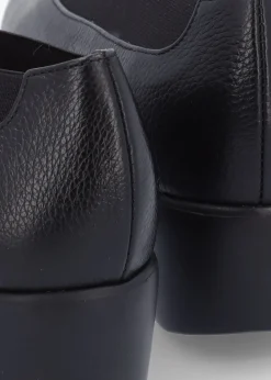 New WONDERS Agadir Black Leather Wedge Shoes