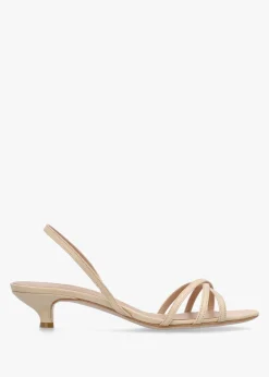 Sale DANIEL Akittie Beige Leather Kitten Heel Sandals
