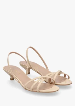 Sale DANIEL Akittie Beige Leather Kitten Heel Sandals