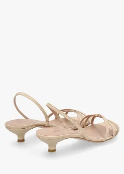 Sale DANIEL Akittie Beige Leather Kitten Heel Sandals