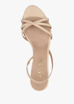 Sale DANIEL Akittie Beige Leather Kitten Heel Sandals