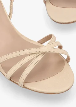 Sale DANIEL Akittie Beige Leather Kitten Heel Sandals