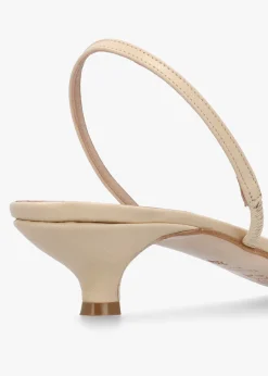 Sale DANIEL Akittie Beige Leather Kitten Heel Sandals