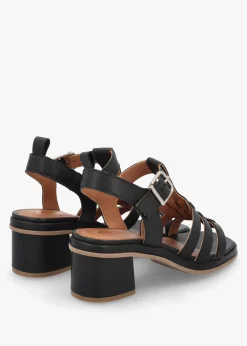 Best ALPE Akure Black Leather Block Heel Fisherman Sandals