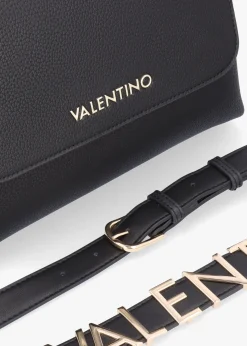 Discount VALENTINO BAGS Alexia Nero Logo Strap Satchel Bag