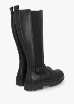 Online BARBOUR INTERNATIONAL Alicia Black Leather Knee High Chelsea Boots