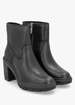 Hot TIMBERLAND Allington Heights Black Leather Block Heel Ankle Boots