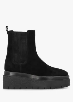 Discount ALPE Alpie Black Suede Crepe Sole Chelsea Boots