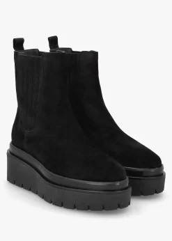 Discount ALPE Alpie Black Suede Crepe Sole Chelsea Boots