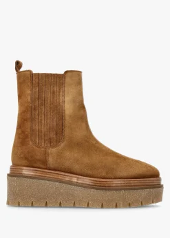 New ALPE Alpie Tan Suede Crepe Sole Chelsea Boots