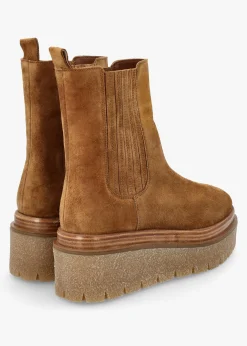 New ALPE Alpie Tan Suede Crepe Sole Chelsea Boots