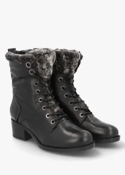 Sale MODA IN PELLE Alpinne Black Leather Tall Ankle Boots