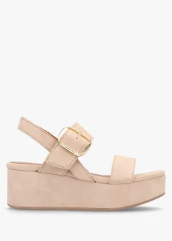 Outlet ALPE Altona Beige Suede Flatform Sandals