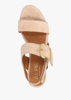 Outlet ALPE Altona Beige Suede Flatform Sandals