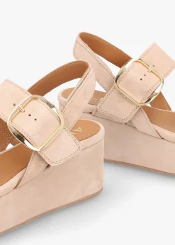 Outlet ALPE Altona Beige Suede Flatform Sandals