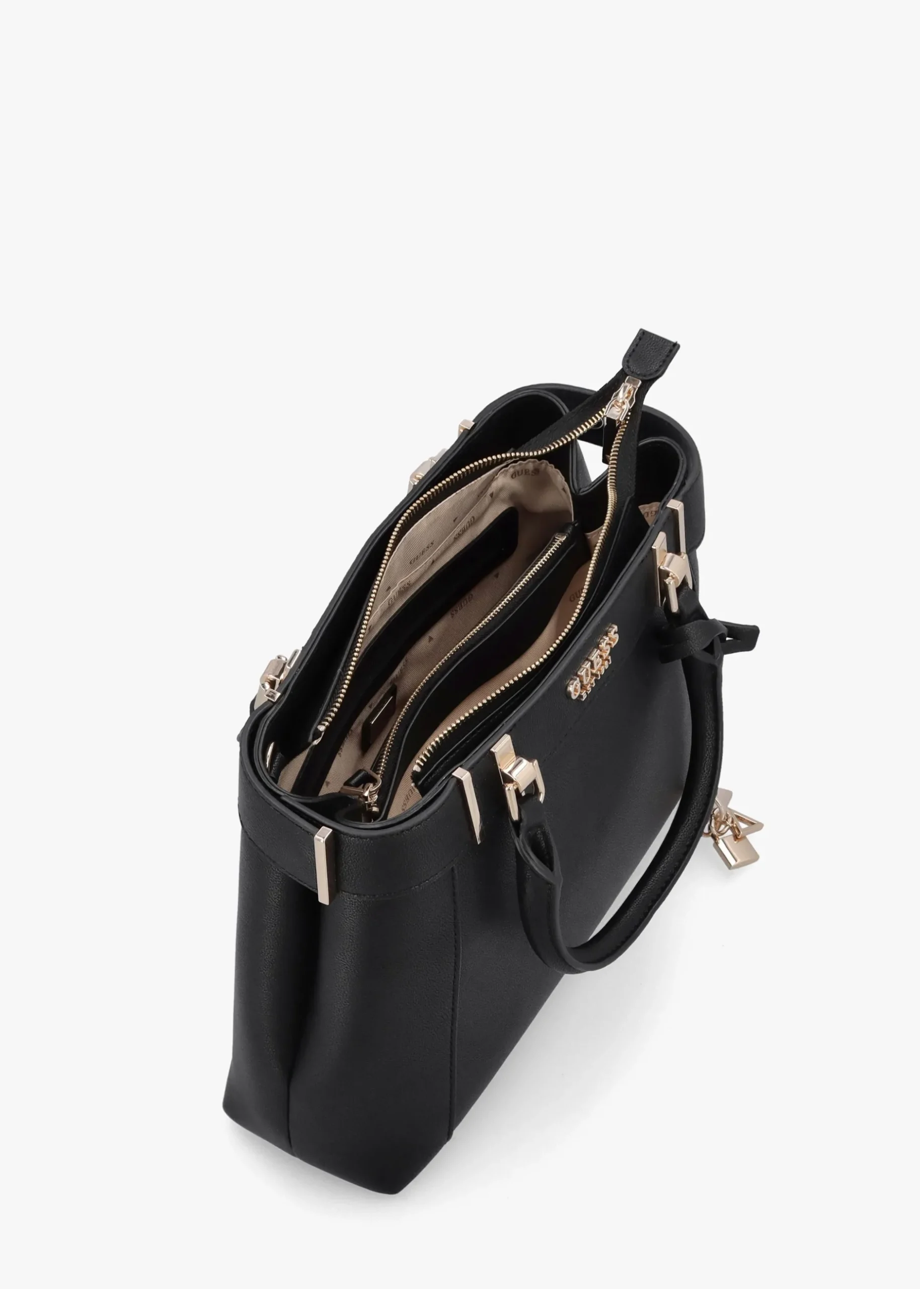 New GUESS Anadela Large Black Satchel Bag