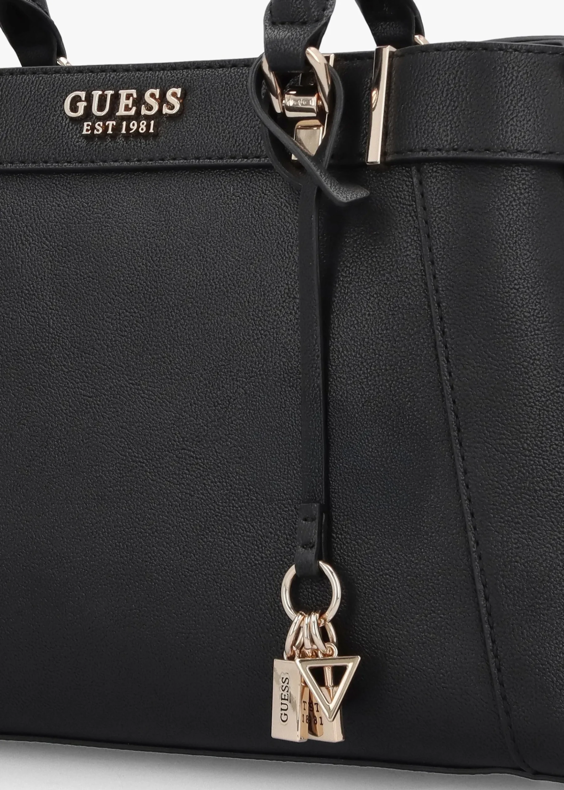 New GUESS Anadela Large Black Satchel Bag