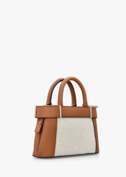 Best GUESS Anadela Mini Natural Cognac Satchel Bag