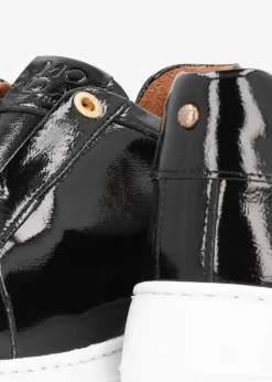 Discount MODA IN PELLE Aneeba Black Patent Leather Slip On Trainers