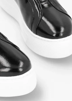 Discount MODA IN PELLE Aneeba Black Patent Leather Slip On Trainers
