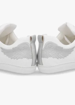 Online MARTE Angels Ease White Leather Silver Wing Trainers