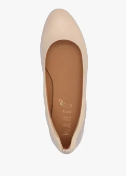 New MARTE Angels Wings Beige Metallic Leather Ballet Pumps