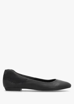 Outlet MARTE Angels Wings Black Leather Ballet Pumps