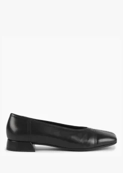 Outlet DANIEL Angled Black Leather Square Toe Pumps