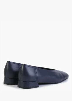Outlet DANIEL Angled Navy Leather Square Toe Pumps