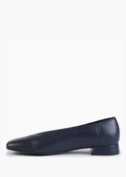 Outlet DANIEL Angled Navy Leather Square Toe Pumps
