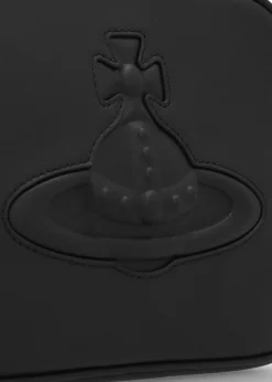 New VIVIENNE WESTWOOD Anna Injected Orb Black Smooth Leather Camera Bag