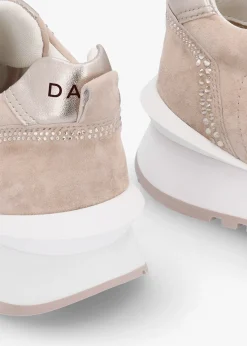 Discount DANIEL Arabella Taupe Suede Crystal Embellished Trainers