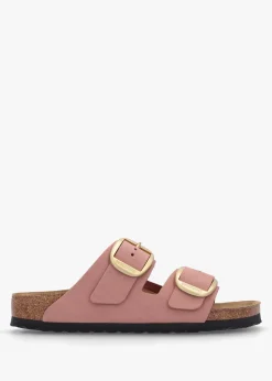 Clearance BIRKENSTOCK Arizona Big Buckle Old Rose Nubuck Leather Two Bar Mules