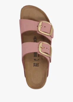Clearance BIRKENSTOCK Arizona Big Buckle Old Rose Nubuck Leather Two Bar Mules