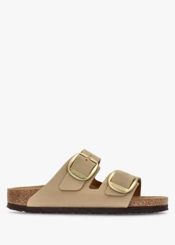 Sale BIRKENSTOCK Arizona Big Buckle Sandcastle Nubuck Leather Two Bar Mules