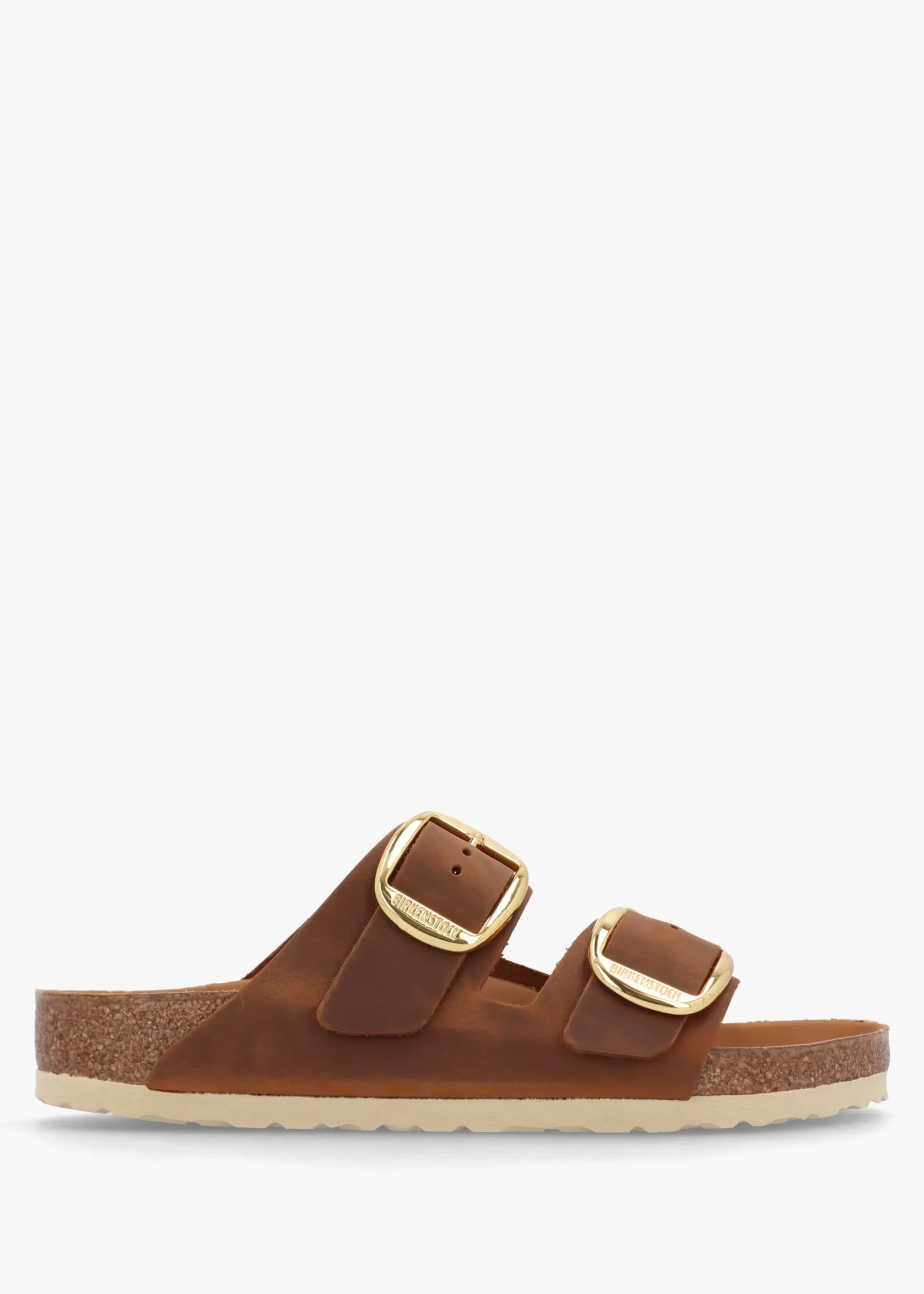 Fashion BIRKENSTOCK Arizona Big Buckle Tan Leather Two Bar Mules