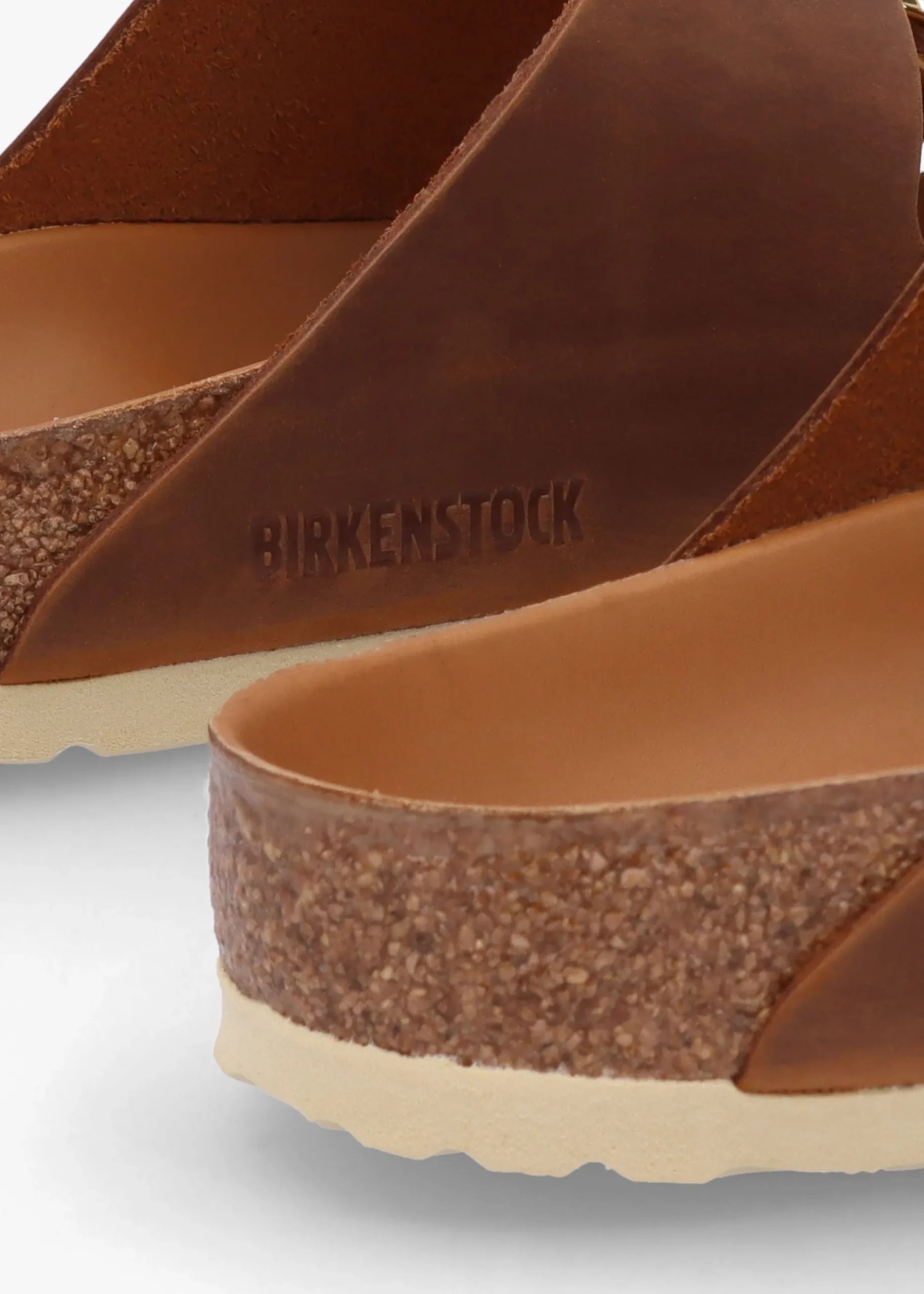 Fashion BIRKENSTOCK Arizona Big Buckle Tan Leather Two Bar Mules