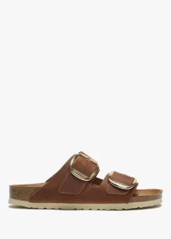 Online BIRKENSTOCK Arizona Big Buckle Tan Leather Two Bar Mules