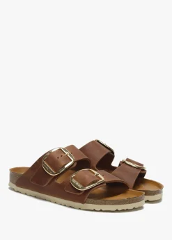 Online BIRKENSTOCK Arizona Big Buckle Tan Leather Two Bar Mules