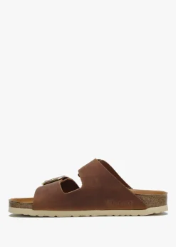 Online BIRKENSTOCK Arizona Big Buckle Tan Leather Two Bar Mules