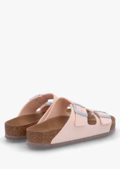 Hot BIRKENSTOCK Arizona Vegan Light Rose Birko-Flor Two Bar Mules