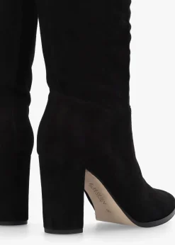 Outlet LAUREN RALPH LAUREN Artizan Black Suede Block Heel Knee Boots