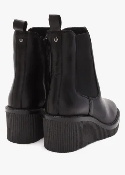 Best MODA IN PELLE Audyn Black Leather Wedge Ankle Boots