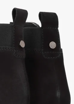 Hot ALPE Azure Black Suede Wedge Chelsea Boots