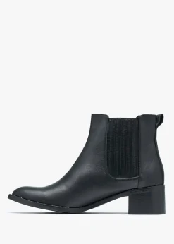 Clearance DANIEL Baver Black Leather Chelsea Boots