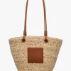 Best BLE Beige & Tan Woven Straw Bucket Shopper Bag